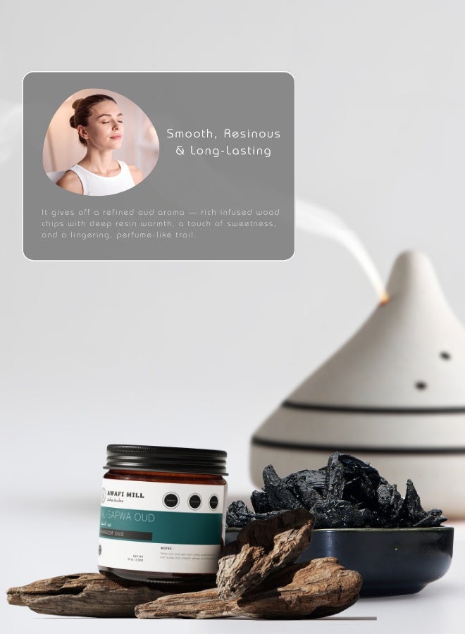 AWAFI MILL Al-Safwa Oud Bakhoor 70g (2.5 Oz) - Pack of 5 | Infused Oud Wood Chips | Warm Amber & Soft Musk Notes | Slow Burn, Rich Aroma, Long Lasting | For Charcoal or Electric Burner - Image 5